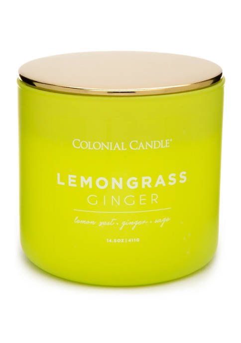 14.5 Ounce Pop of Color Candle - Lemongrass Ginger