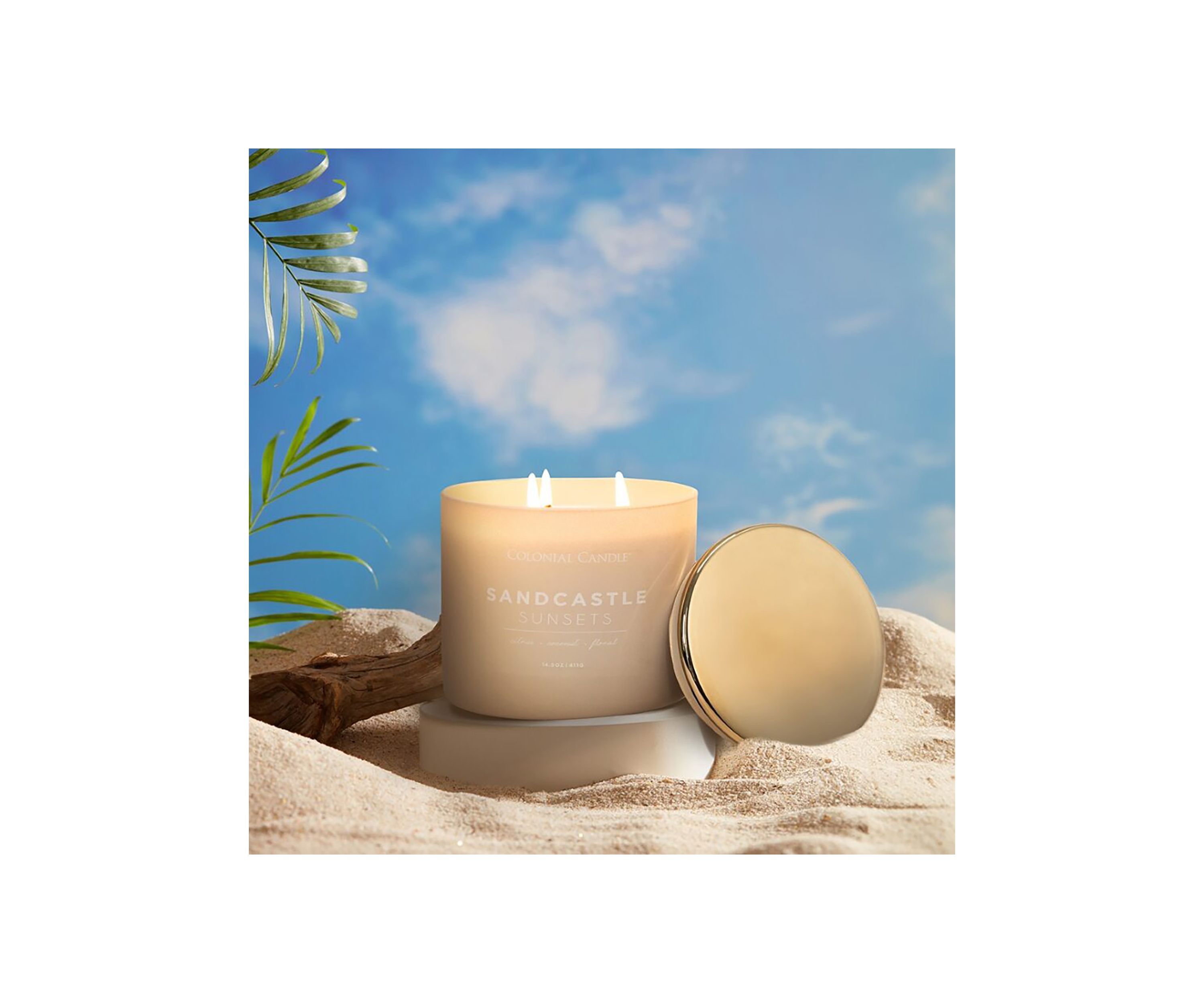 Pop of Color Sandcastle Sunsets Candle