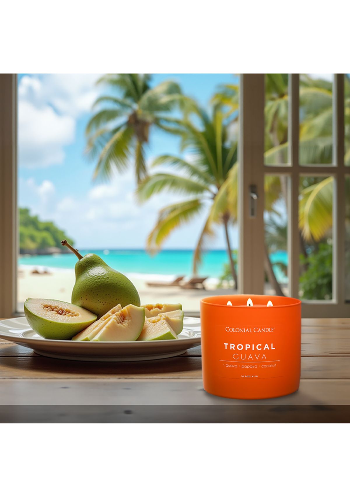 Pop of Color Tropical Guava Scented Candle