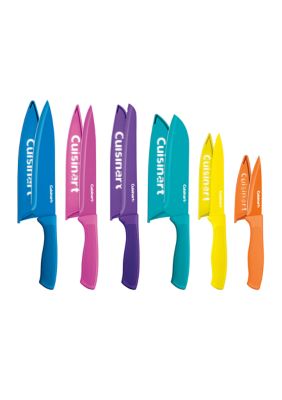 Cuisinart 12-Piece Ceramic Coated Color Knife Set with Blade Guards