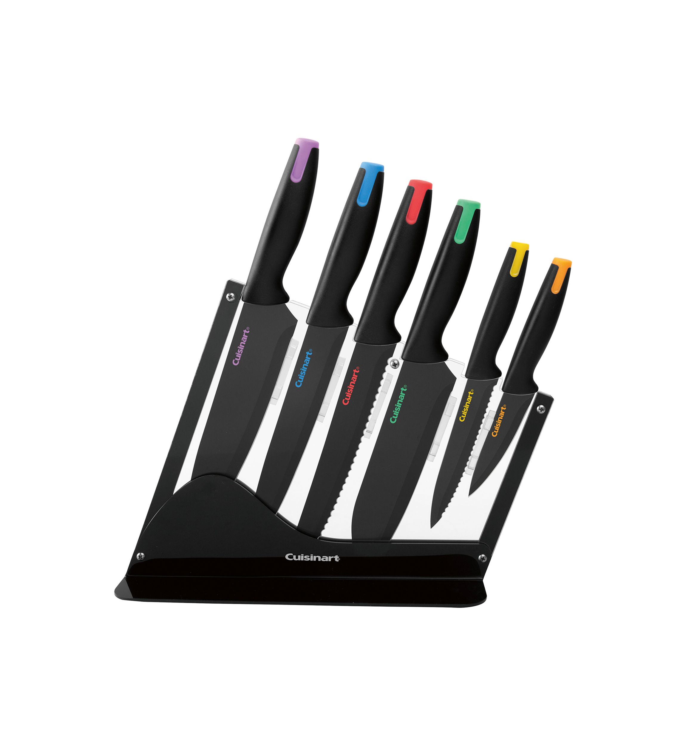 7-Piece Ceramic Coated Cutlery Set in Acrylic Block
