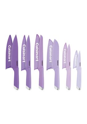 Cooks Companion Cutlery Set 13-Piece Purple Storage Block and Cutting Boards