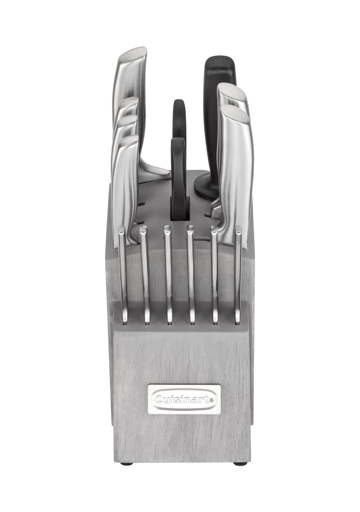 15 Piece Stainless Steel Grey Knife Block Set