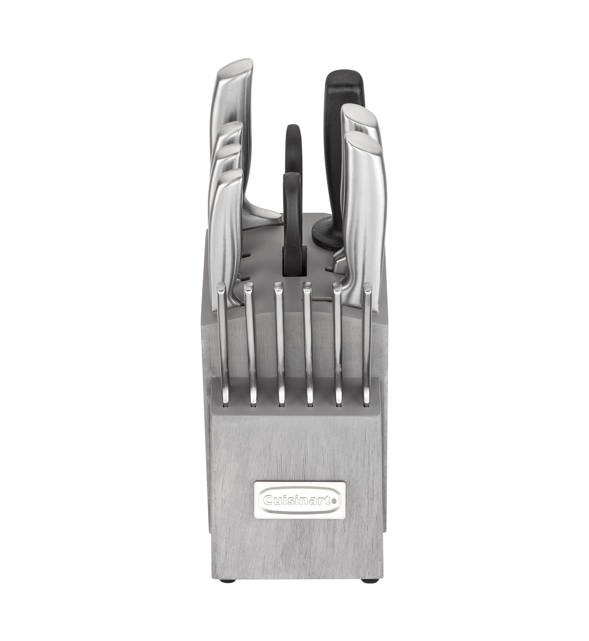 15 Piece Stainless Steel Grey Knife Block Set