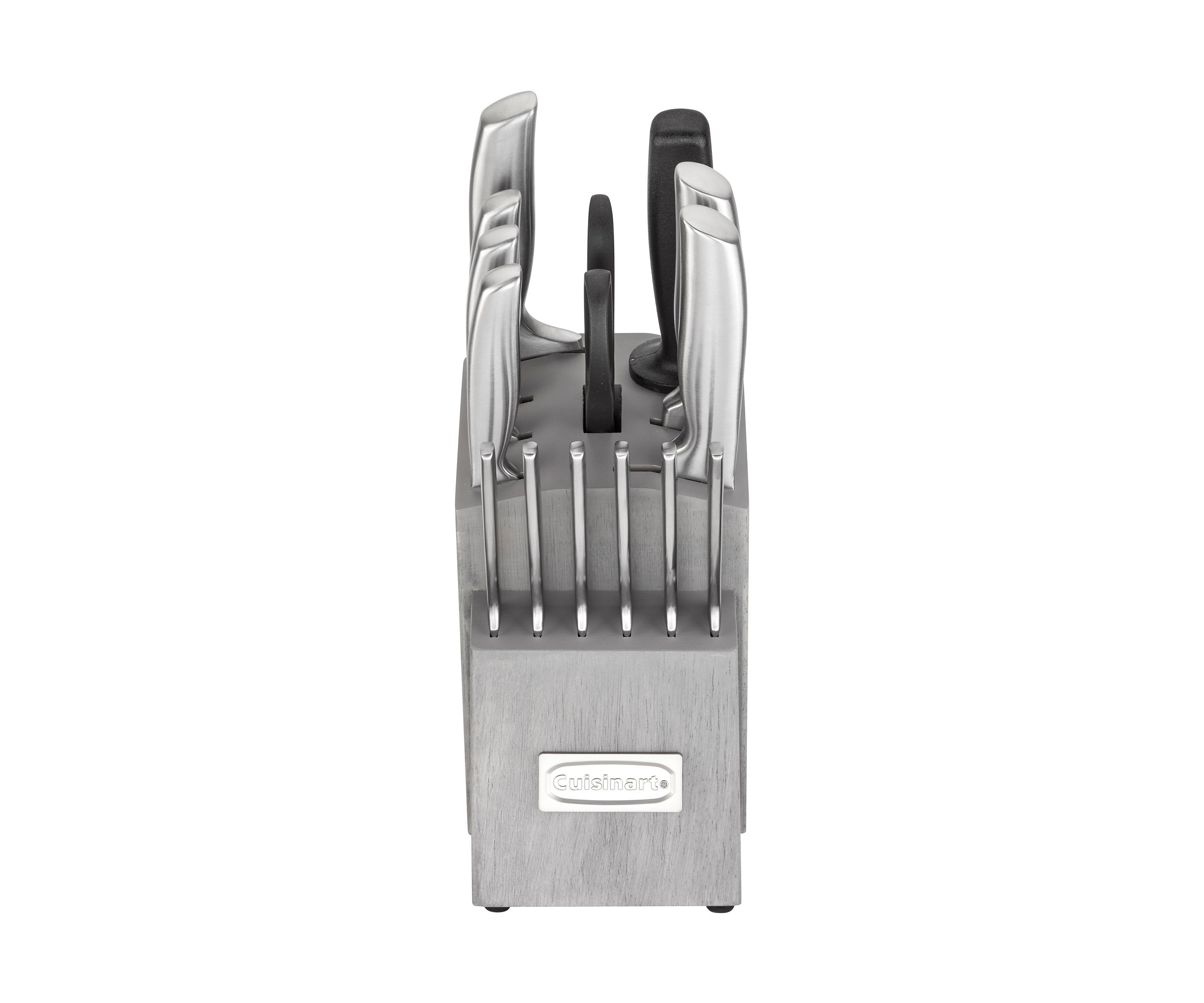 15 Piece Stainless Steel Grey Knife Block Set