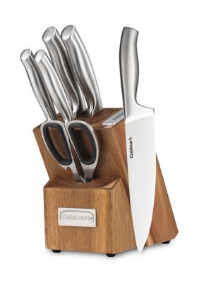 Cuisinart 7-Piece Stainless Steel Essentials Knife and Block Set with Built in Sharpener