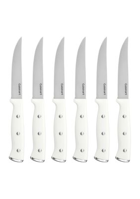 White Triple Rivet 6 Piece Steak Knife Set