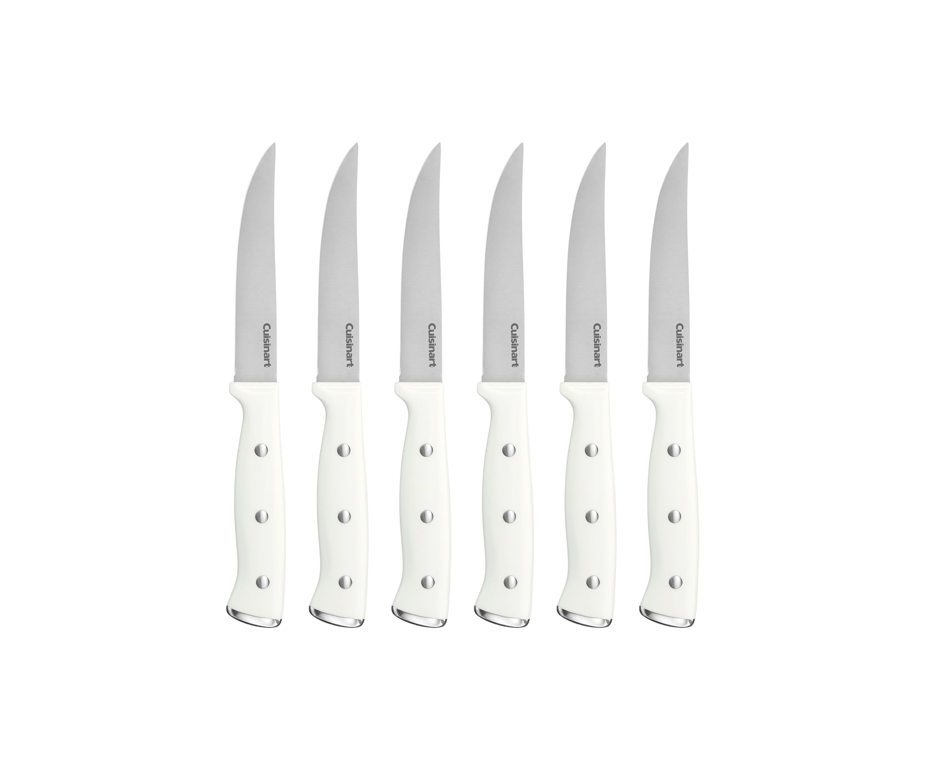 White Triple Rivet 6 Piece Steak Knife Set