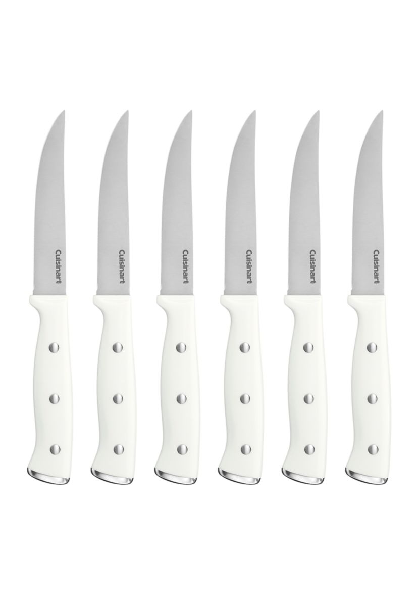White Triple Rivet 6 Piece Steak Knife Set