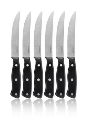 6-Piece White Triple Rivet Steak Knife Set