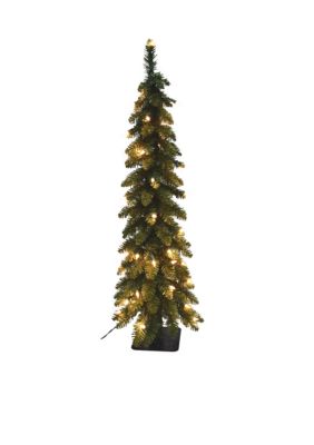 Santa's Workshop 5 ft Pencil Slim Green Fir Artificial Christmas Tree, 5 Foot