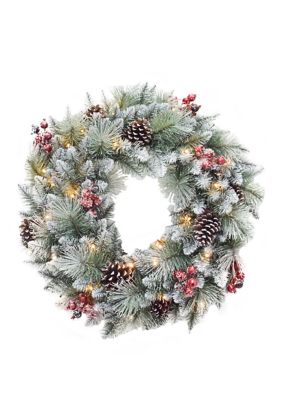 30 in Glitter Mixed Pine Wreath