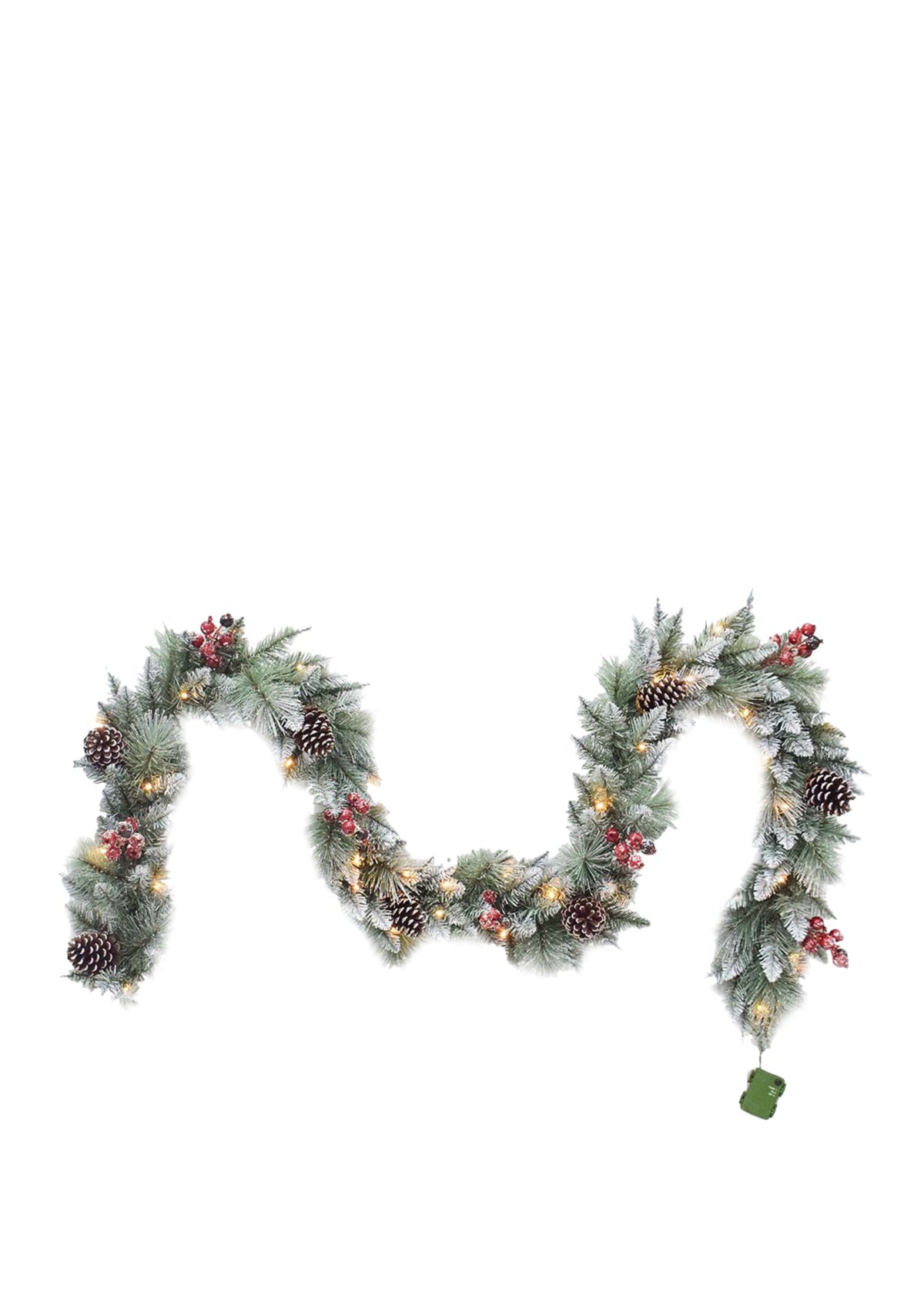 12 inch Glitter Mixed Pine Garland