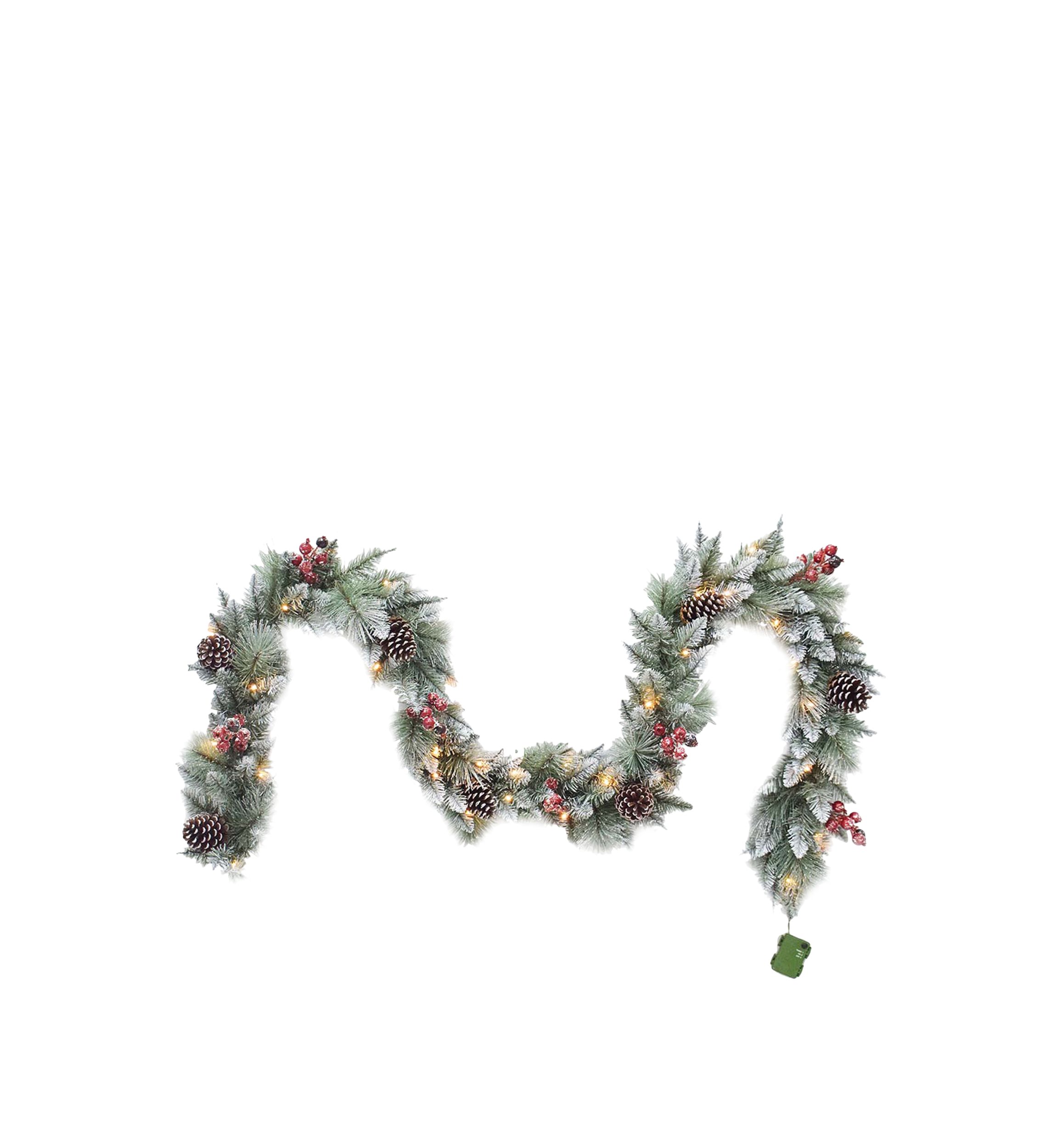 12 inch Glitter Mixed Pine Garland