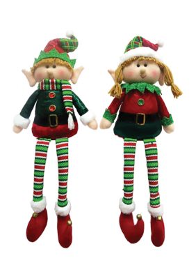 Set of 2 19 Inch Sitting Elves