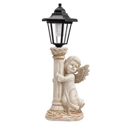 15.5" Cherub Solar Light Post