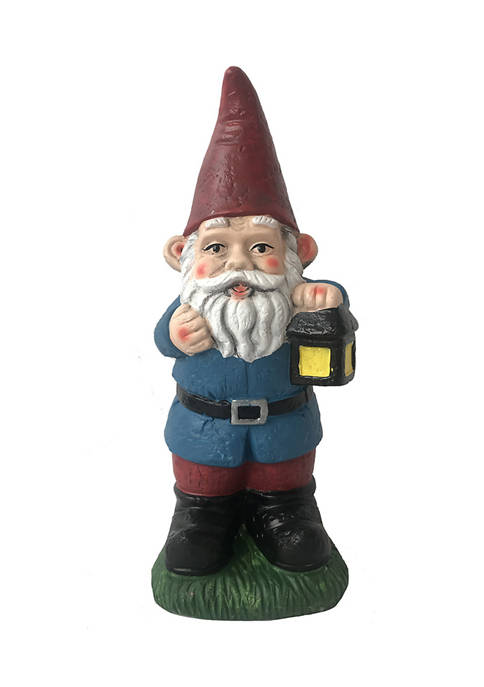 8 Inch  Cement Gnome with Lantern 