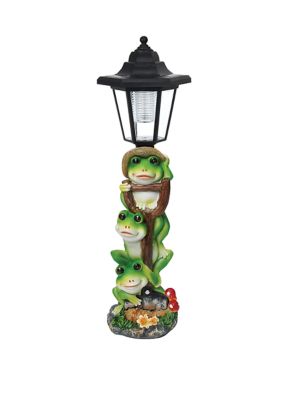 	  16 Inch Frog Solar Light Post