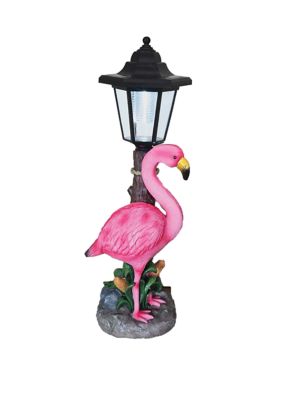 	  16 Inch Flamingo Solar Light Post 