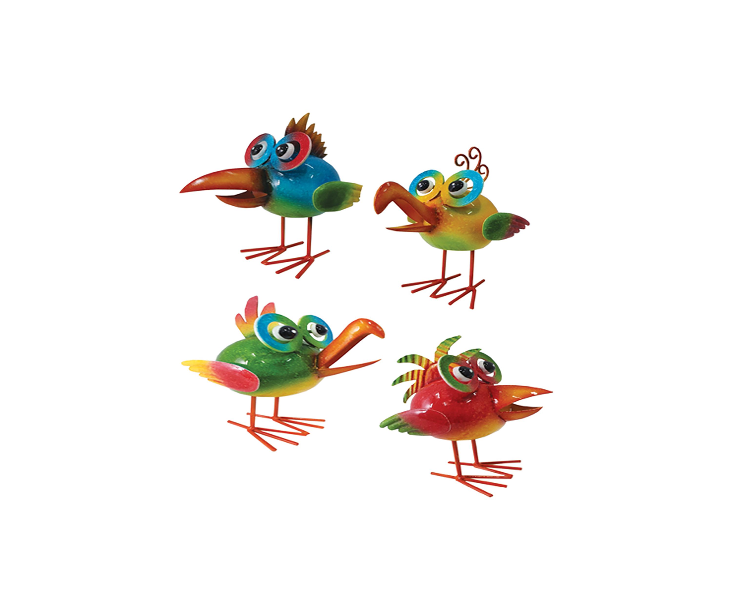 Set of 4 Iron Baby Jungle Birds