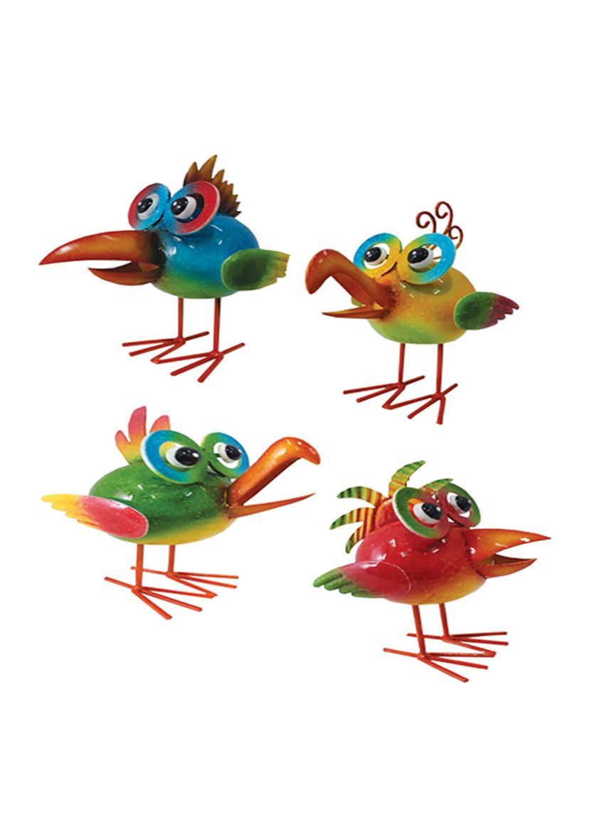 Set of 4 Iron Baby Jungle Birds