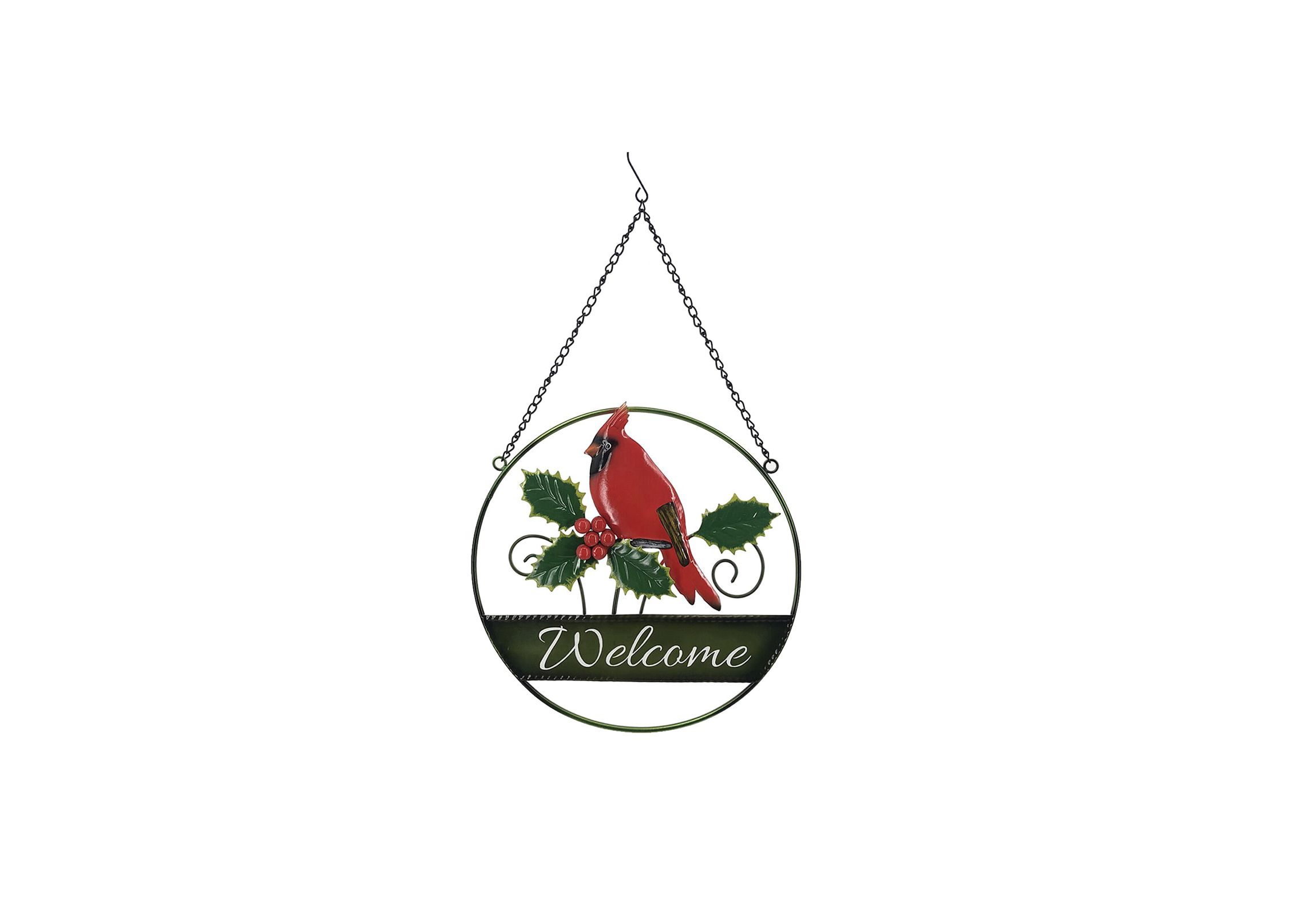 19.8 inch Iron Cardinal Welcome Sign