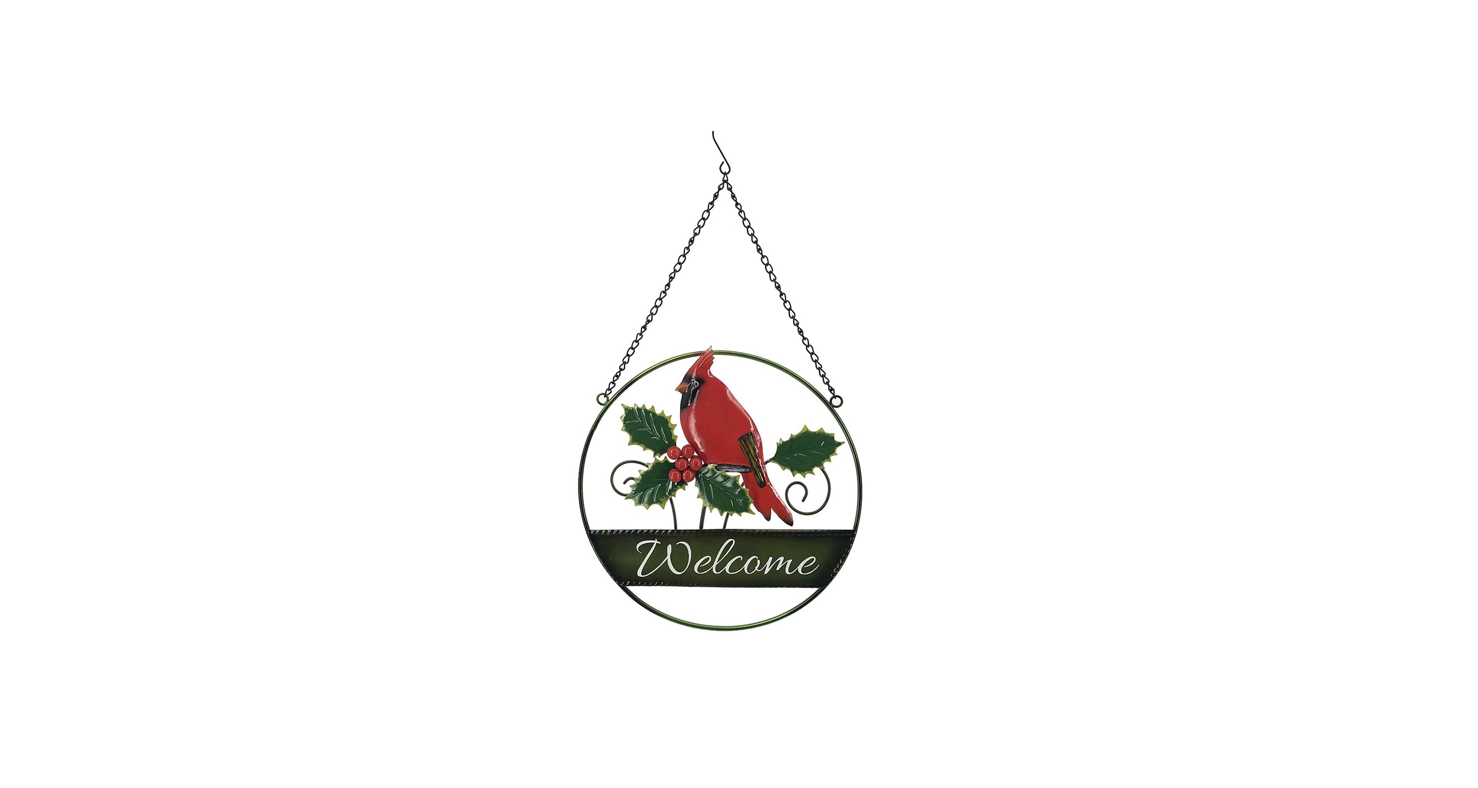 19.8 inch Iron Cardinal Welcome Sign