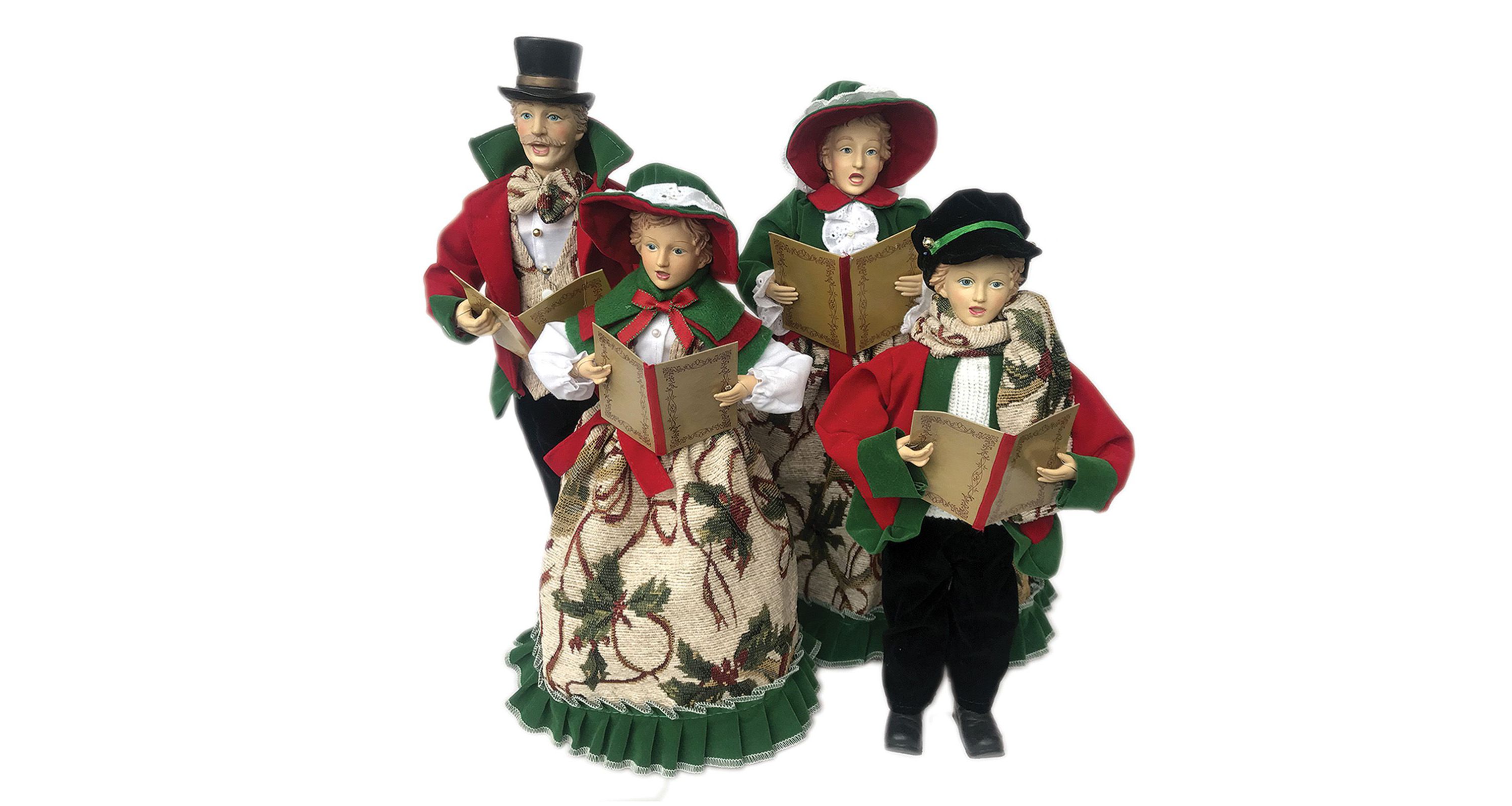 15-18" Holly Carolers, Set of 4