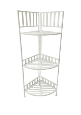 White 3 Tier Corner Rack