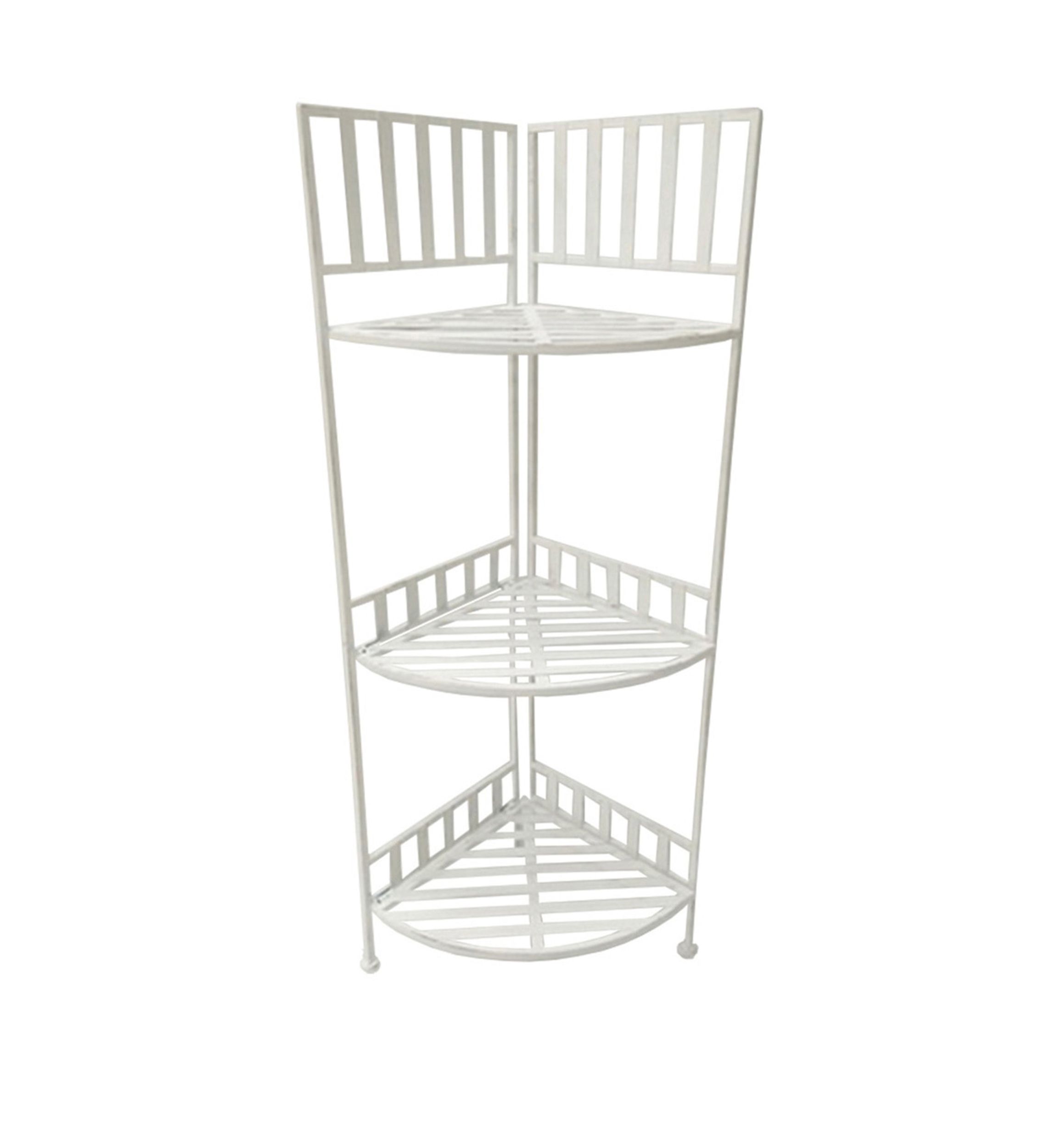 White 3 Tier Corner Rack