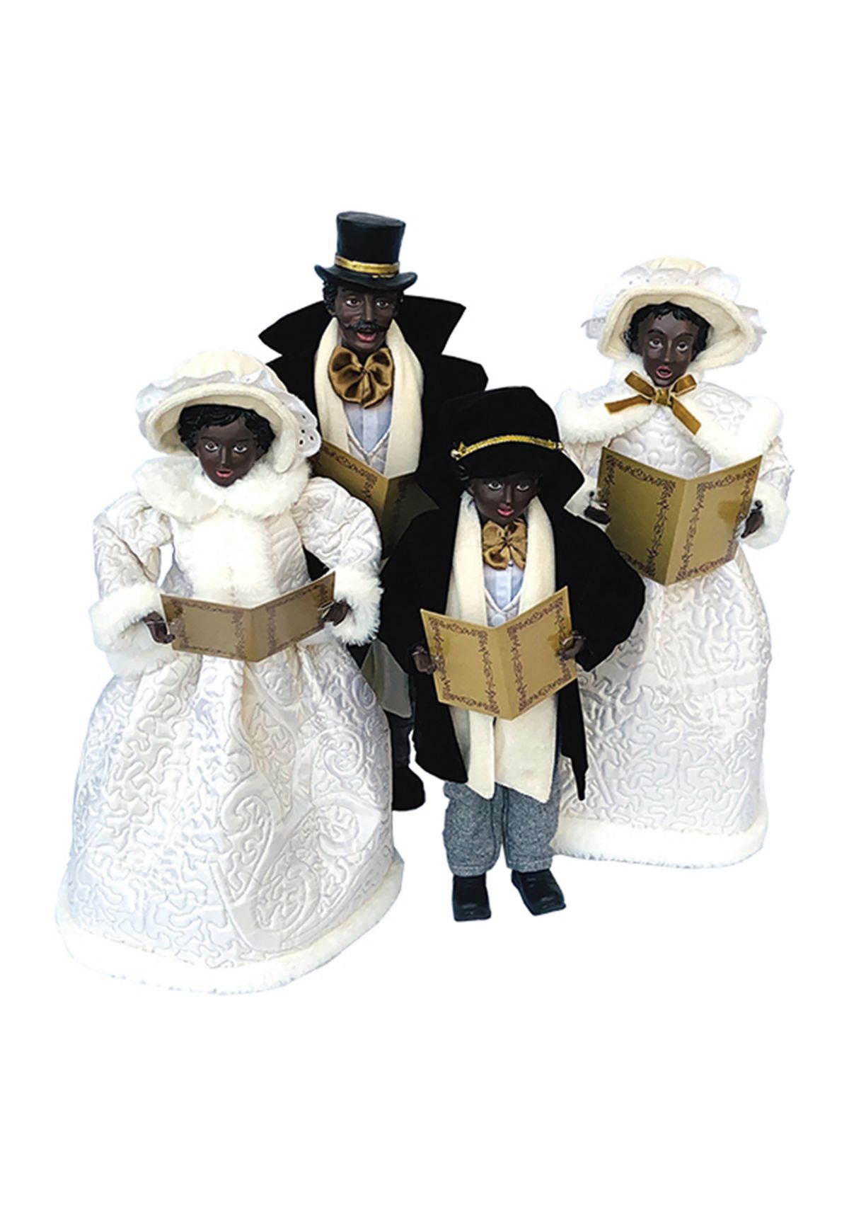 Set of 4 African American Christmas Splendor Carolers 