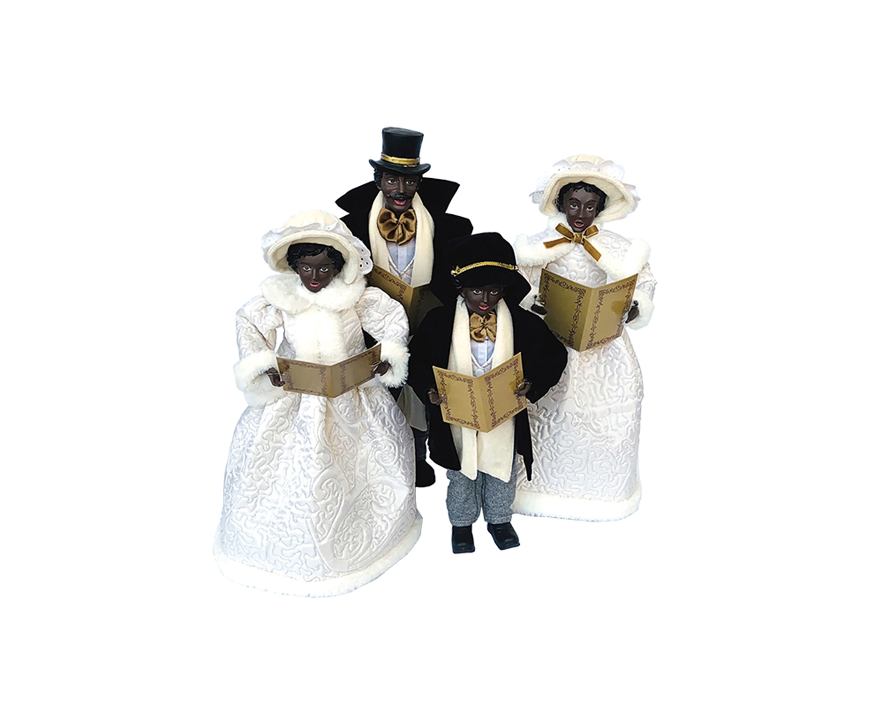 Set of 4 African American Christmas Splendor Carolers 