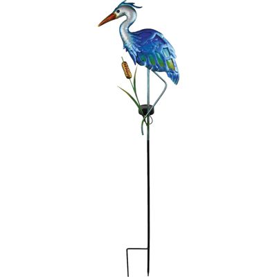 39 inch Solar Glass Blue Heron Stake