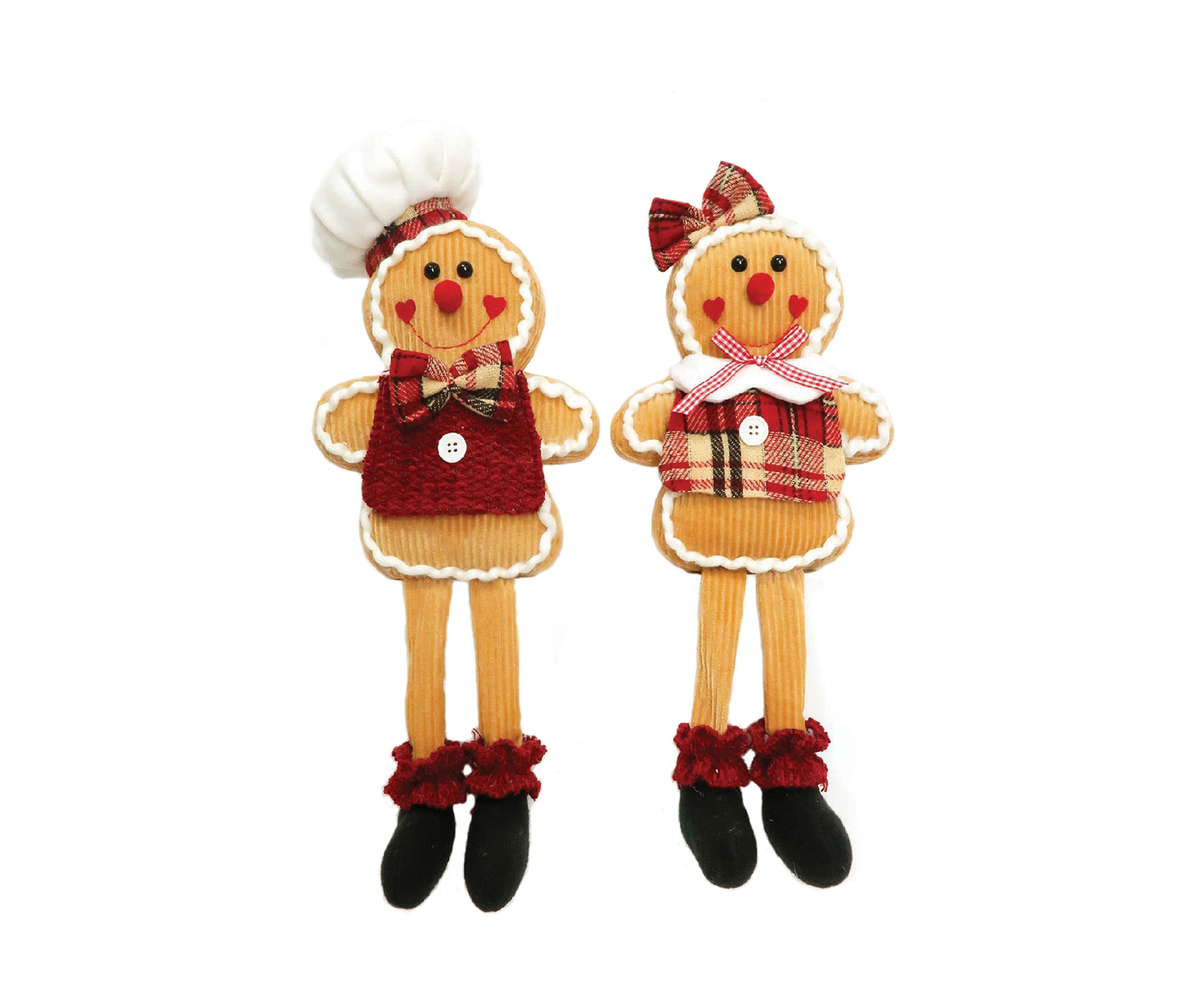 15 Inch Seated Gingerbread - Set of 2 