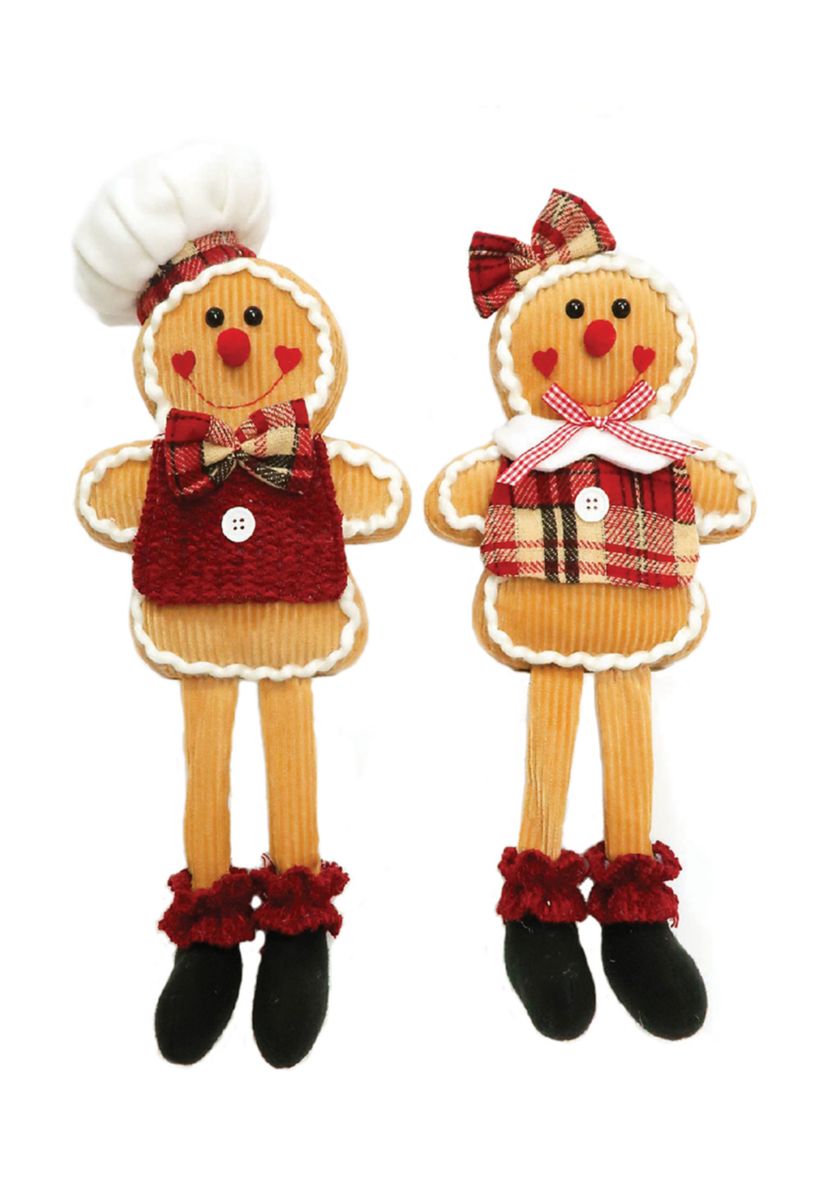15 Inch Seated Gingerbread - Set of 2 