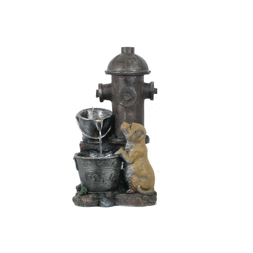 23.2 inch Lighted Fire Hydrant and Pup Fountain