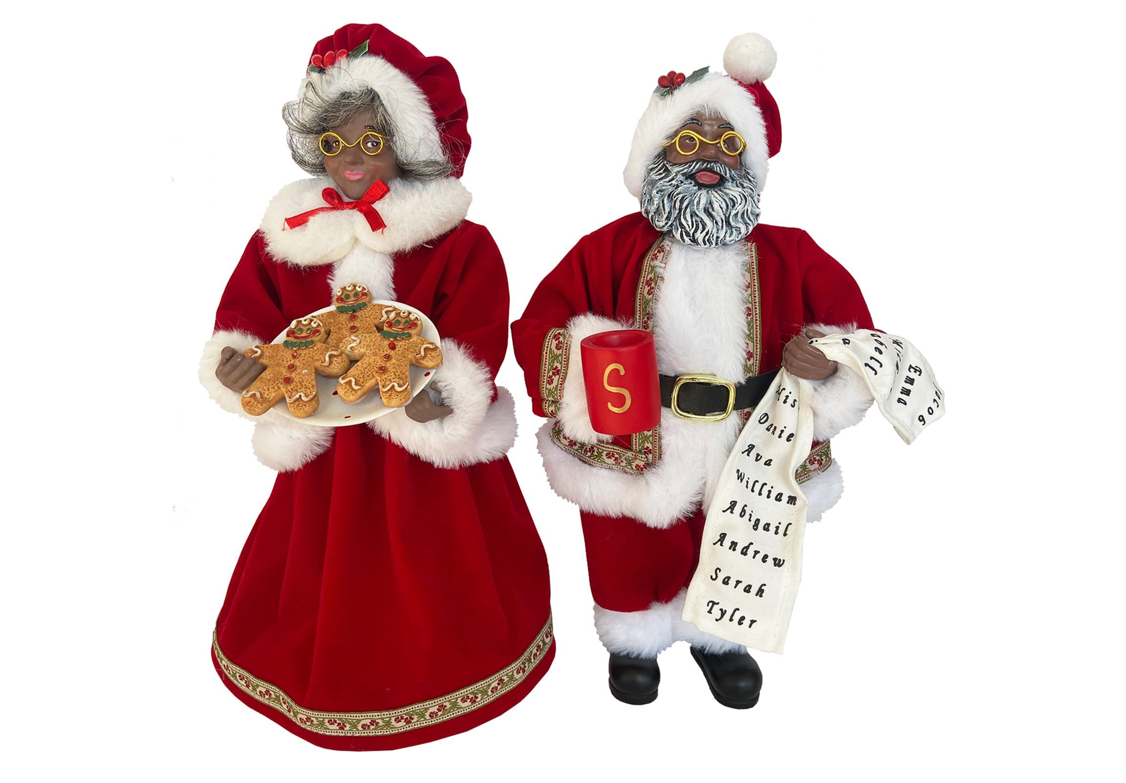 12 inch Black Mr. & Mrs. Claus