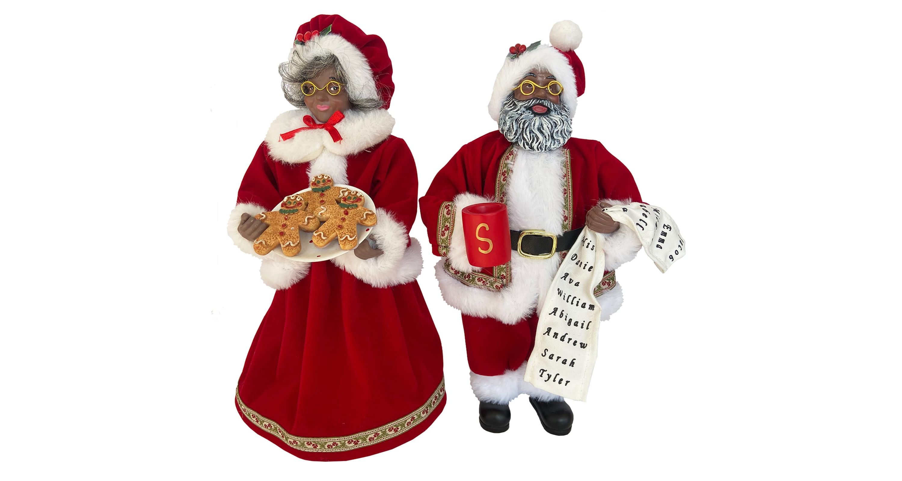 12 inch Black Mr. & Mrs. Claus
