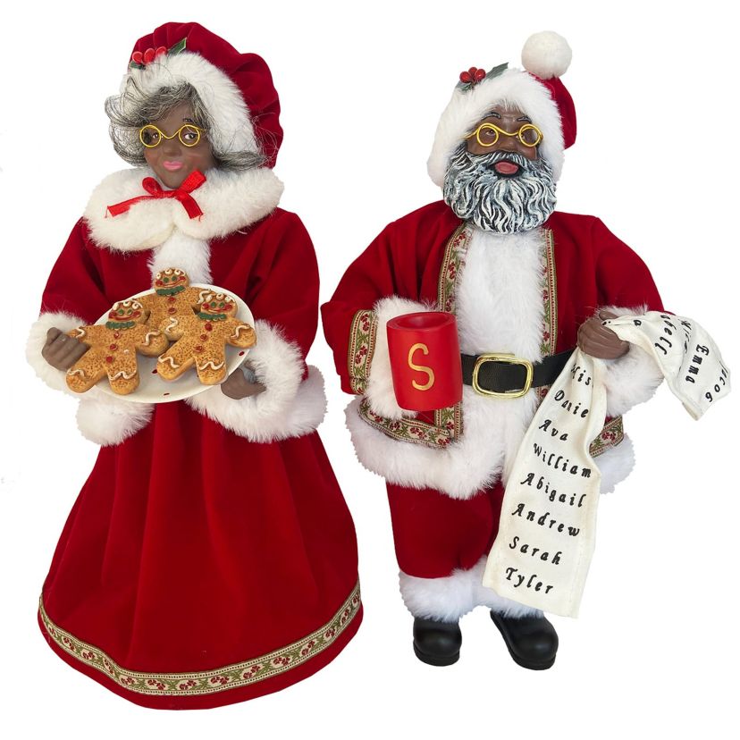 12 inch Black Mr. & Mrs. Claus