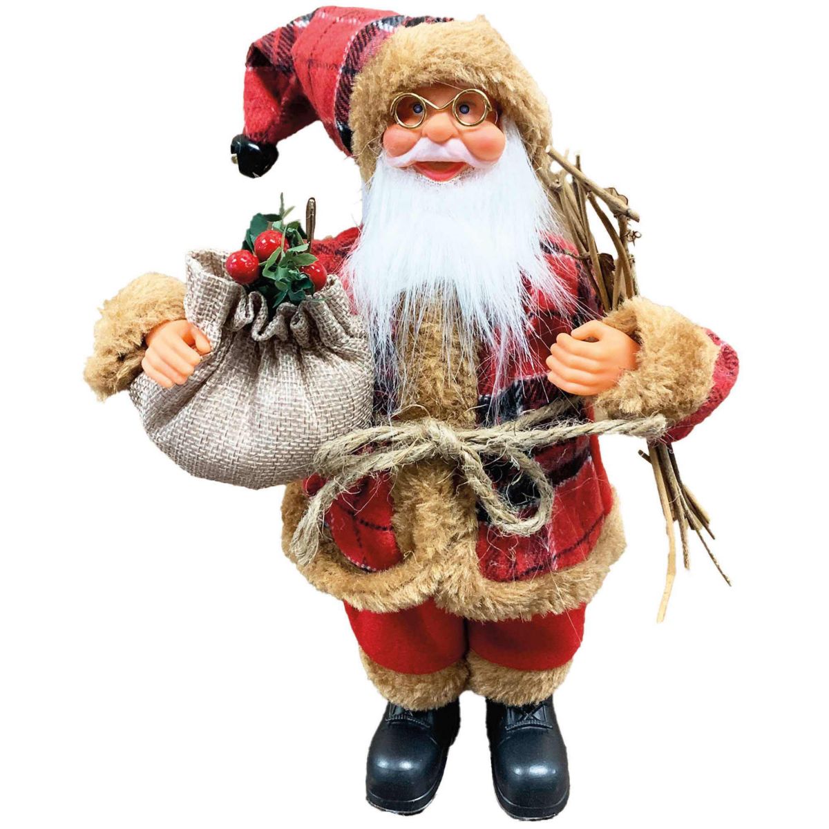 12 Inch Country Plaid Claus