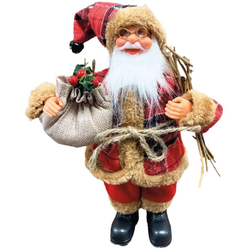 12 Inch Country Plaid Claus