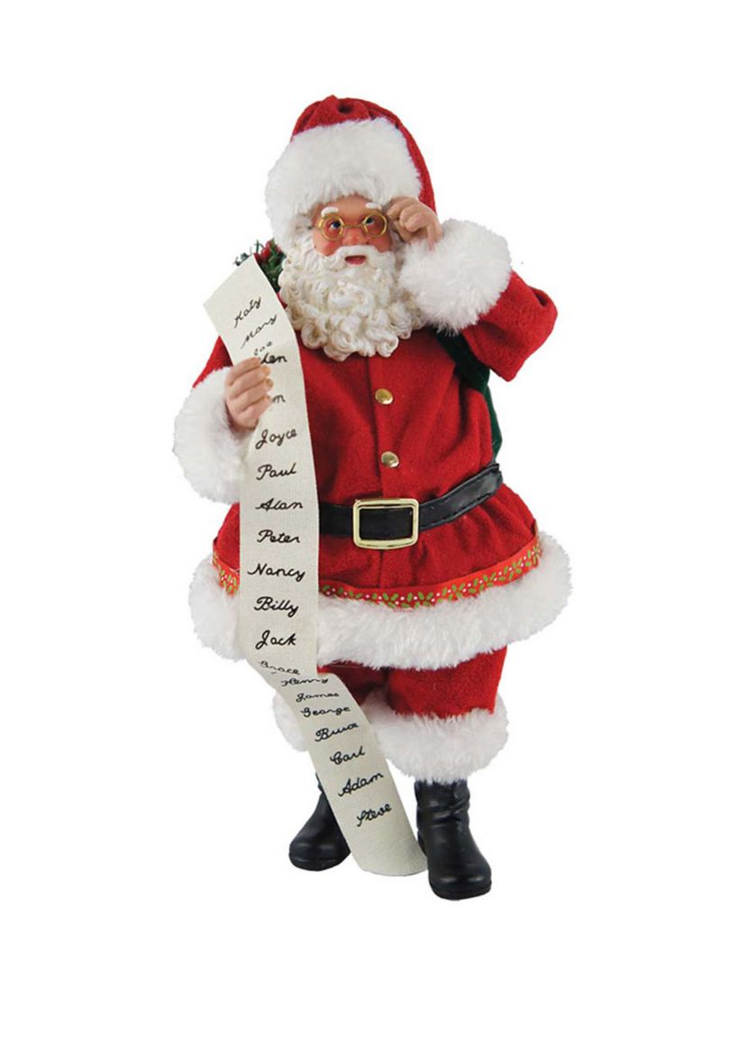 10 inch Traditional Santa with List