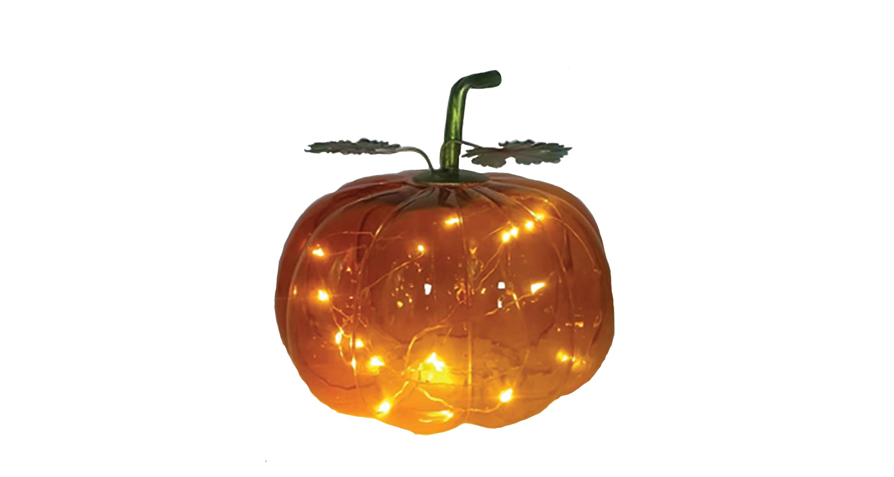 6 inch x 6 inch Glass LED Pumpkin