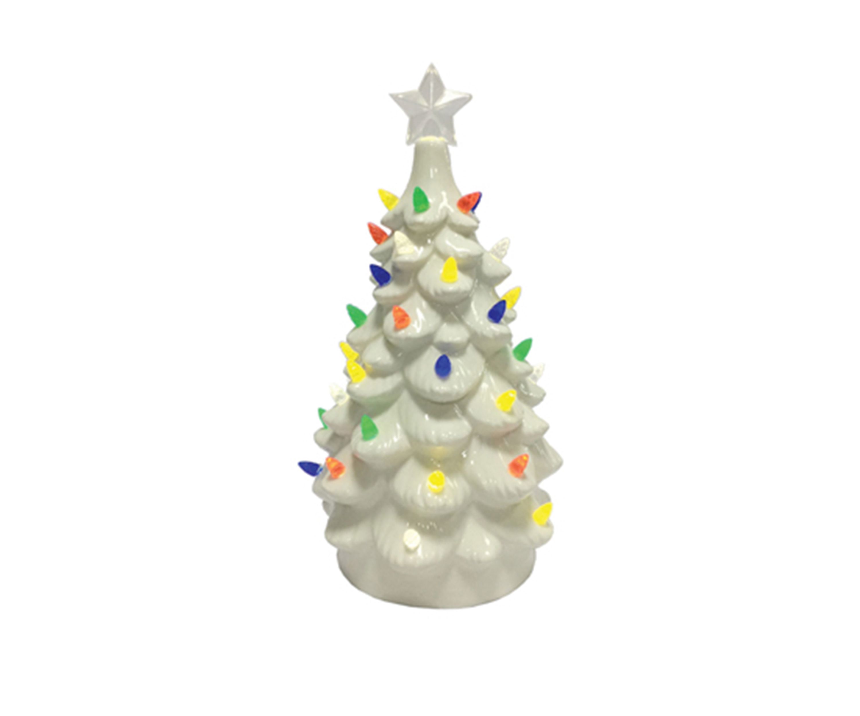 14 Inch LED White Ceramic Tree