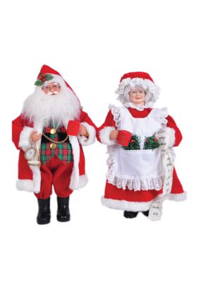 15-in.L MR. and Mrs. Claus ,Set Of 2