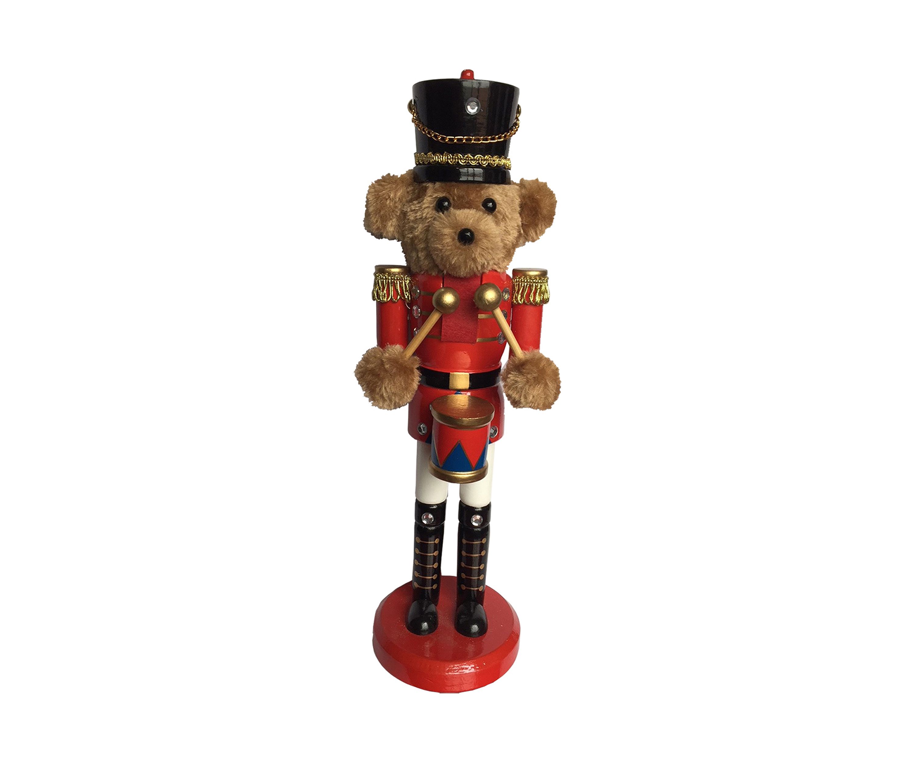 14 Inch Teddy Bear Drummer Nutcracker