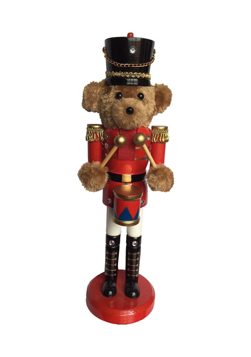 14 Inch Teddy Bear Drummer Nutcracker