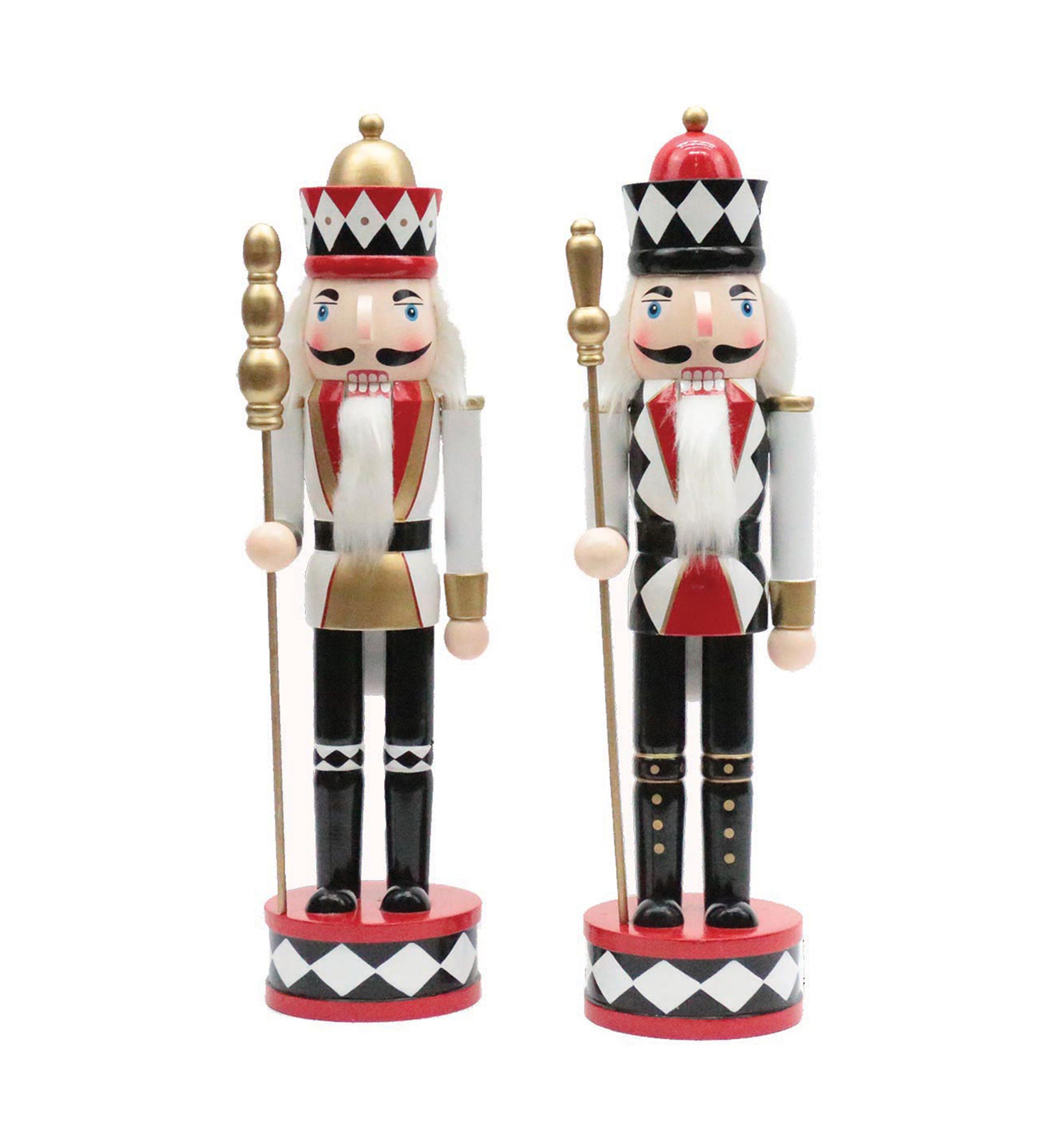 15 Inch Assorted Harlequin Nutcrackers - Set of 2 