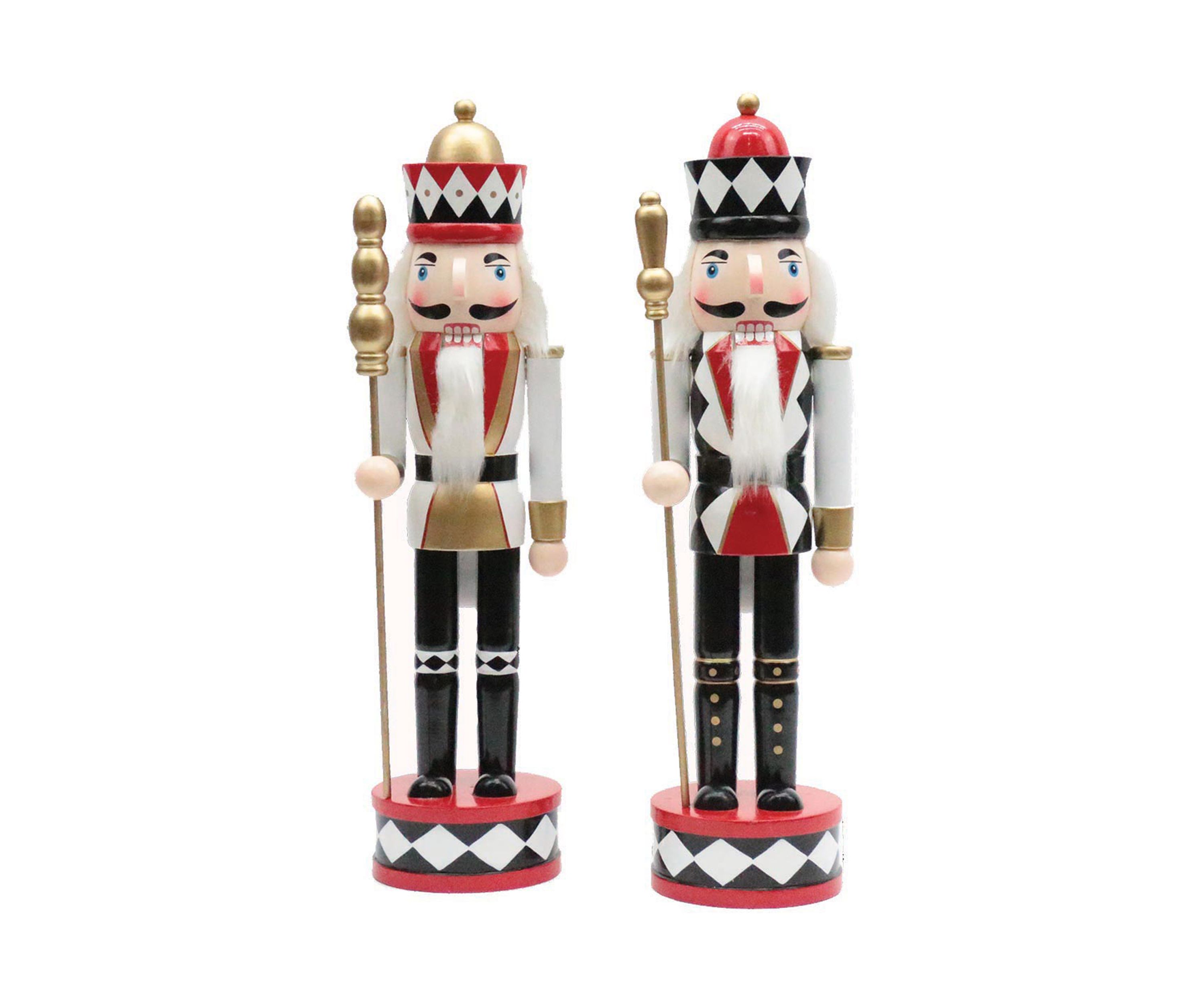 15 Inch Assorted Harlequin Nutcrackers - Set of 2 