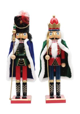 15 Inch Assorted Velvet Coated Nutcrackers - Set of 2 